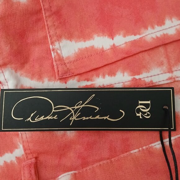 NWT DG2 Diane Gilman Pants Plus Size 18 W Pink Tie Dye Slim Stretch - Picture 7 of 10